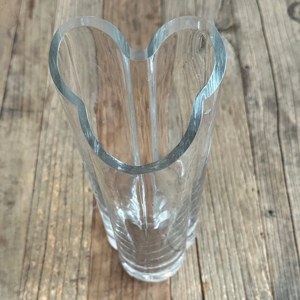 Vintage Disney Mickey Mouse silloutte 12” Crystal Glass Vase